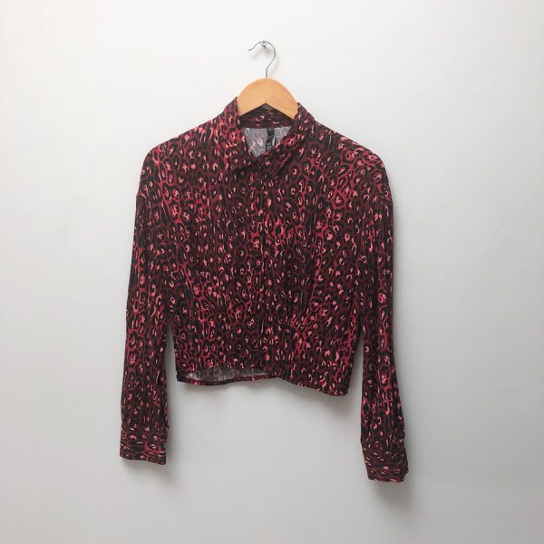 Zara pink animal print blouse
