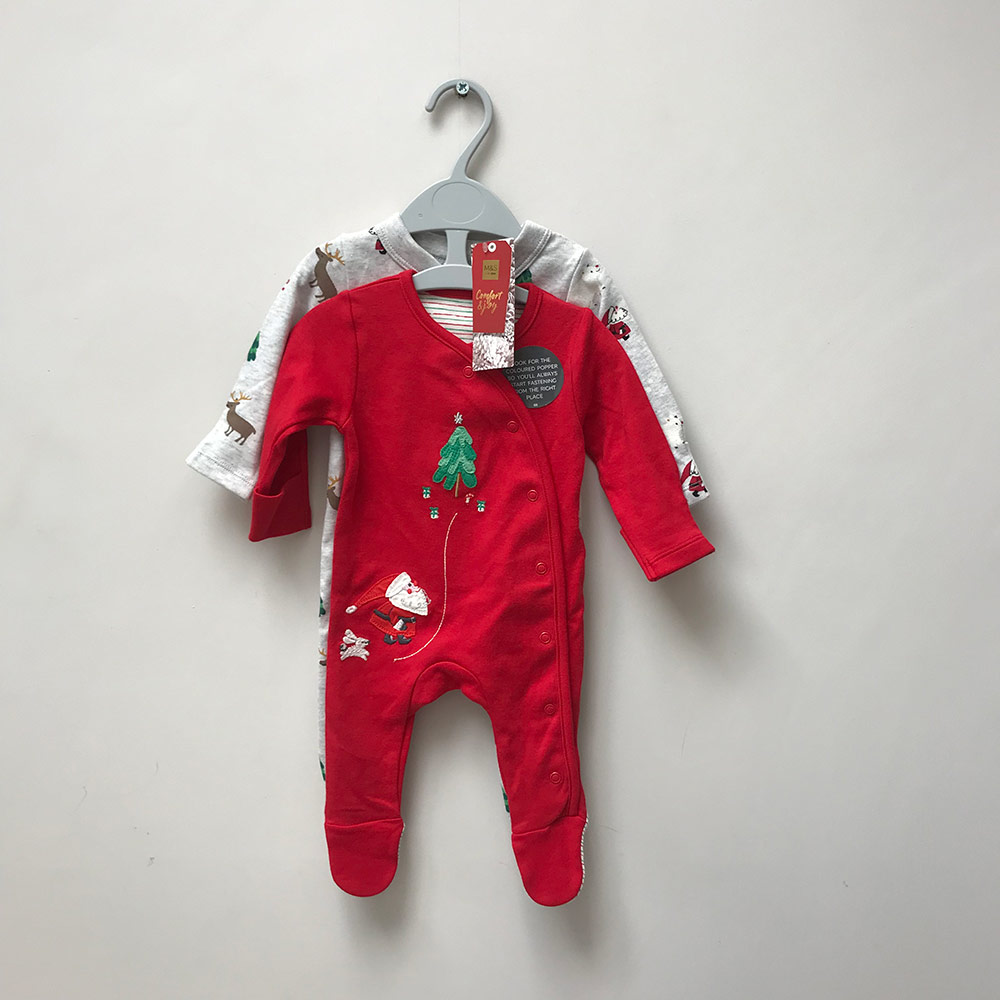 M&S Christmas Sleepsuits