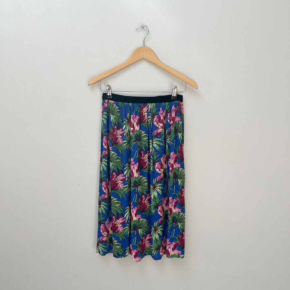 Topshop Floral Midi Skirt