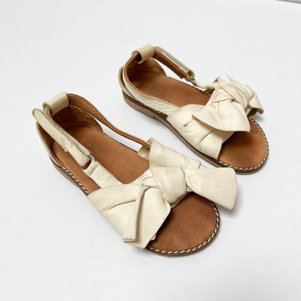 Zara Cream Leather Sandals