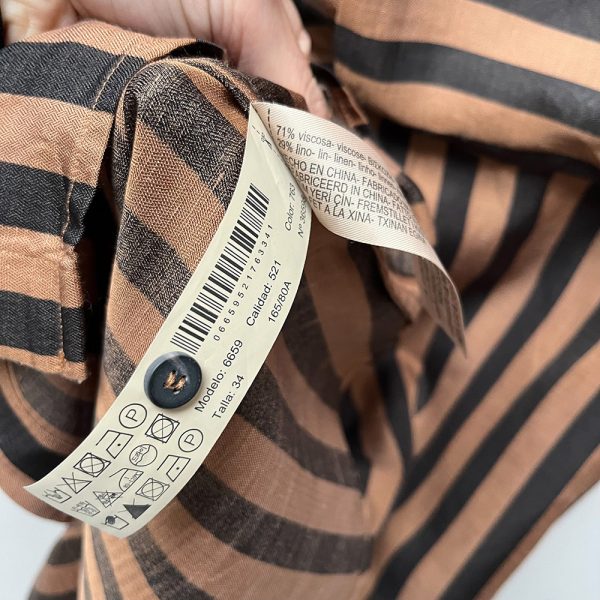 Massimo Dutti Brown & Black Stripe Dress