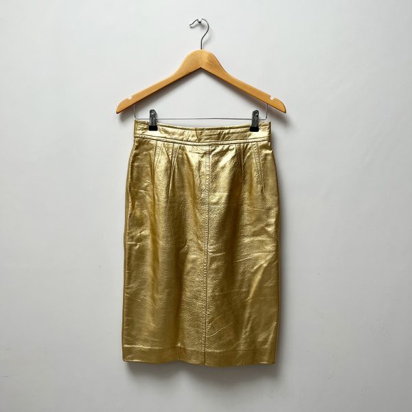 Vintage Escada by Margaretha Ley Gold Leather Skirt