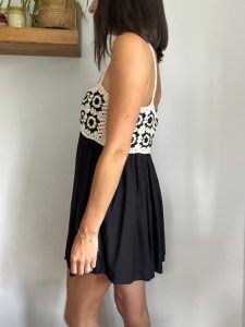 Monochrome Crochet Mini Dress