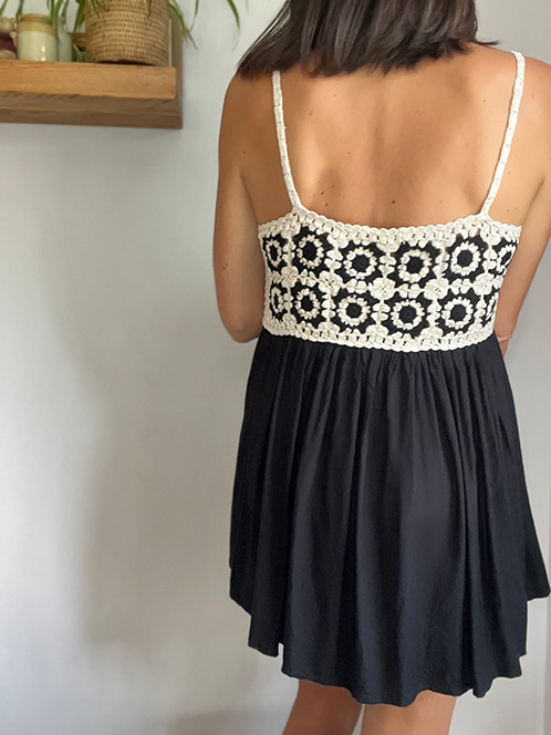 Monochrome Crochet Mini Dress