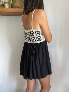 Monochrome Crochet Mini Dress