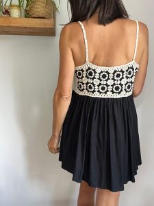 Monochrome Crochet Mini Dress