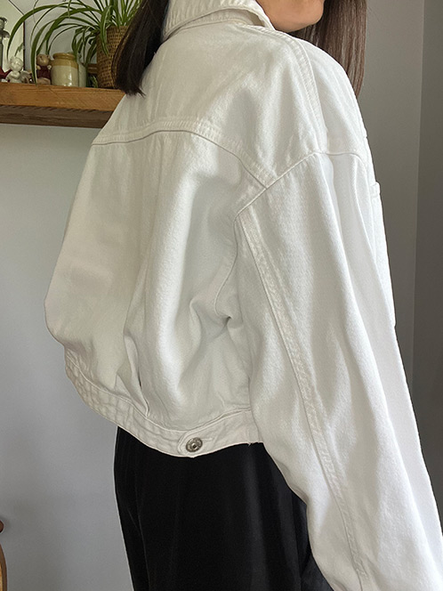Zara White Denim Jacket