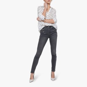 Mint Velvet Denver Coated Grey Skinny Jeans