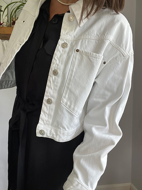 Zara White Denim Jacket