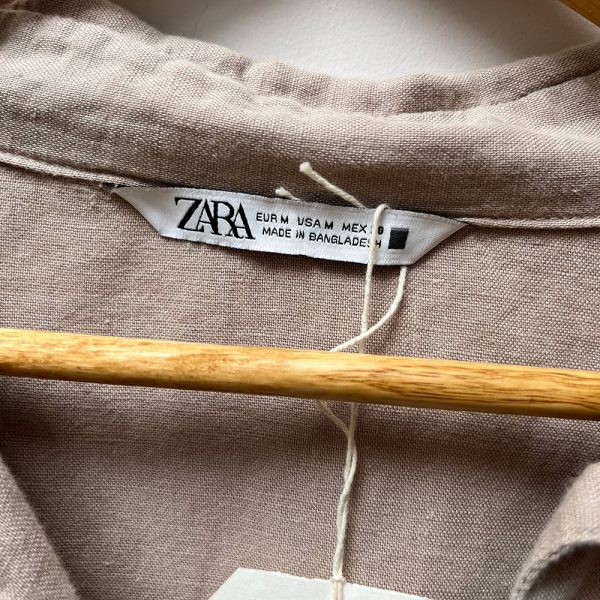 Zara Beige Linen Blend Playsuit