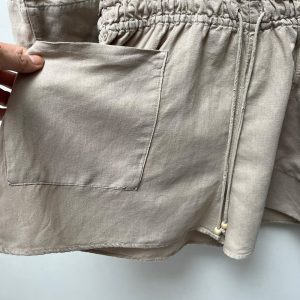 Zara Beige Linen Blend Playsuit