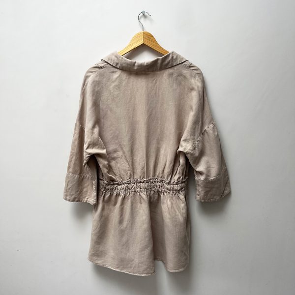 Zara Beige Linen Blend Playsuit