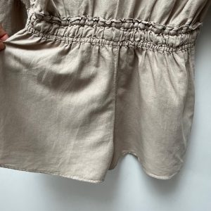 Zara Beige Linen Blend Playsuit