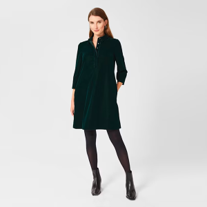 Hobbs Green Velvet Dress