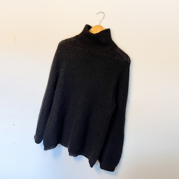 COS Black Funnel Neck Jumper