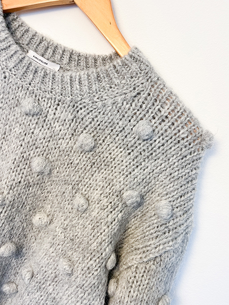 & Other Stories Grey Pom Pom Jumper