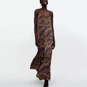 Zara Paisley Satin Jumpsuit