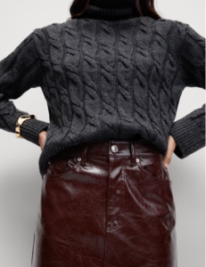 M&S Burgundy Vinyl Skirt