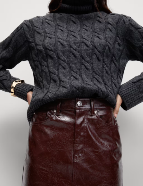 M&S Burgundy Vinyl Skirt