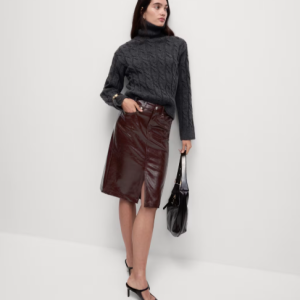 M&S Burgundy Vinyl Skirt